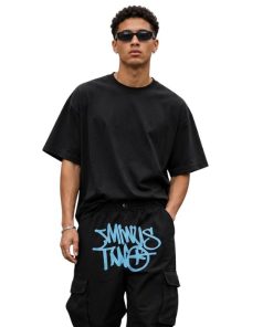 Minus Two Black Blue Cargo Pants premium streetwear cargo trousers