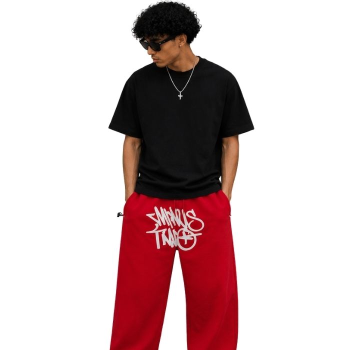 Minus Two Red Cargo premium streetwear cargo pants