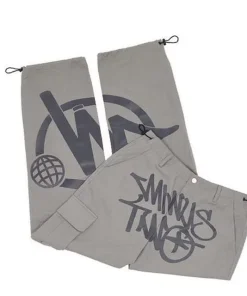 Minus Two Grey Pants premium streetwear cargo trousers