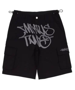 Minus Two Basic Black Cargo Short premium streetwear shorts