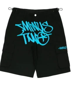 Minus Two Black Blue Edition Shorts premium streetwear cargo shorts