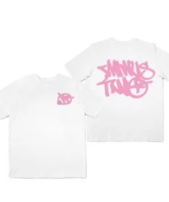 Minus Two Pink Lining White T Shirt