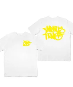 Minus Two Yellow Lining White T Shirt