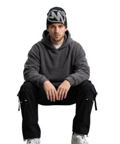 Minus Two Black Beanie White logo