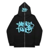 Minus Two Full Zipper Blue Black Hoodie premium streetwear zip-up hoodie