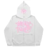 Minus Two Full Zipper Pink White Hoodie premium streetwear zip-up hoodie