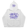 Minus Two Full Zipper Purple White Hoodie premium streetwear zip-up hoodie