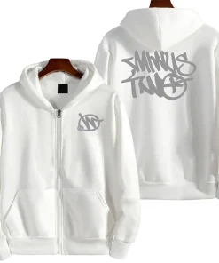 Minus Two Zip Up Grey White Hoodie premium streetwear zip-up hoodie