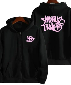 Minus Two Zip Up Pink Black Hoodie premium streetwear zip-up hoodie