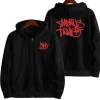 Minus Two Zip Up Red Black Hoodie premium streetwear zip-up hoodie