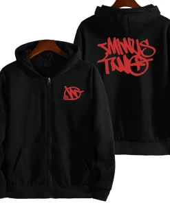 Minus Two Zip Up Red Black Hoodie premium streetwear zip-up hoodie