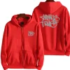 Minus Two Zip Up Red Hoodie premium streetwear zip-up hoodie