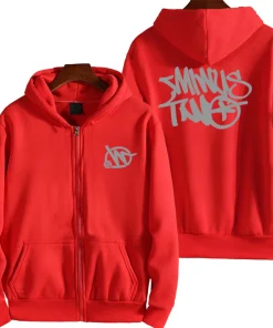 Minus Two Zip Up Red Hoodie premium streetwear zip-up hoodie