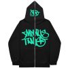 Gothic Streetwear Y2K Oversized Zipper Hoodie premium zip-up hoodie