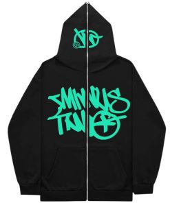 Gothic Streetwear Y2K Oversized Zipper Hoodie premium zip-up hoodie