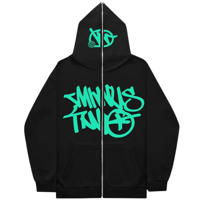 Gothic Streetwear Y2K Oversized Zipper Hoodie premium zip-up hoodie