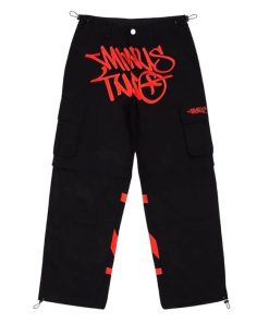 Minus Two Cargo Pants Logo Red premium streetwear cargo trousers