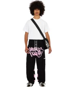 Minus Two Black Pink Cargo Pant premium streetwear trousers for men and women