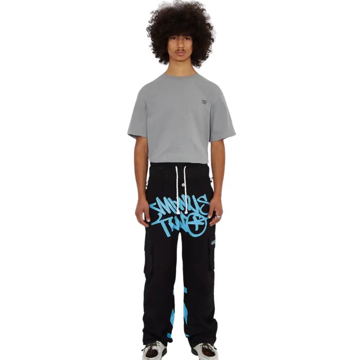 Minus Two Cargo Pants Black And Blue premium streetwear trousers for men and women