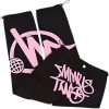 Minus Two black cargo pant with pink logo premium streetwear cargo pants for men and women