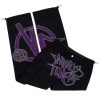 Minus Two Cargo Black Pants With Purple Rhinestone premium streetwear cargo pants