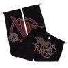 Minus Two Cargo Black Pants With Red Rhinestone premium streetwear cargo pants