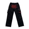 Minus Two Cargo Black Pants With Devil Embroidery premium streetwear cargo pants