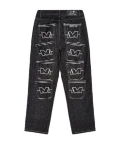 Minus Two Multi Pockets Black Jeans premium streetwear denim for men and women
