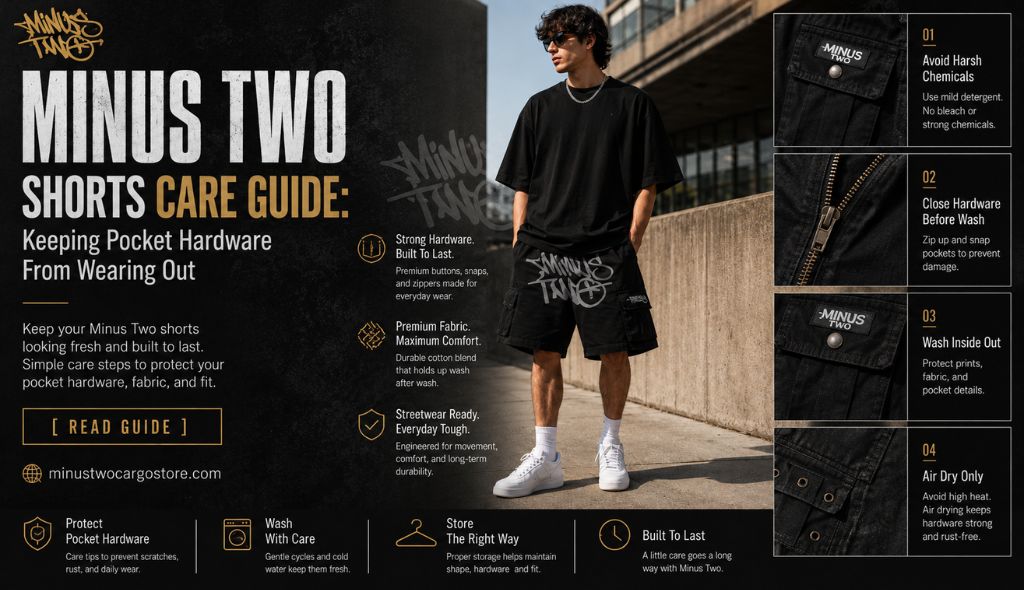 Minus Two Shorts Care Guide: Keeping Pocket Hardware From Wearing Out