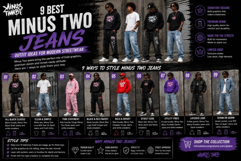9 Best Minus Two Jeans Outfit Ideas for Modern Streetwear