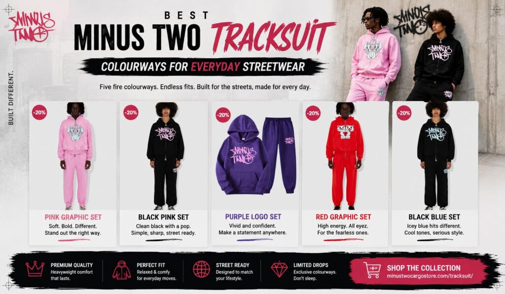 Best Minus Two Tracksuit Colourways for Everyday Streetwear