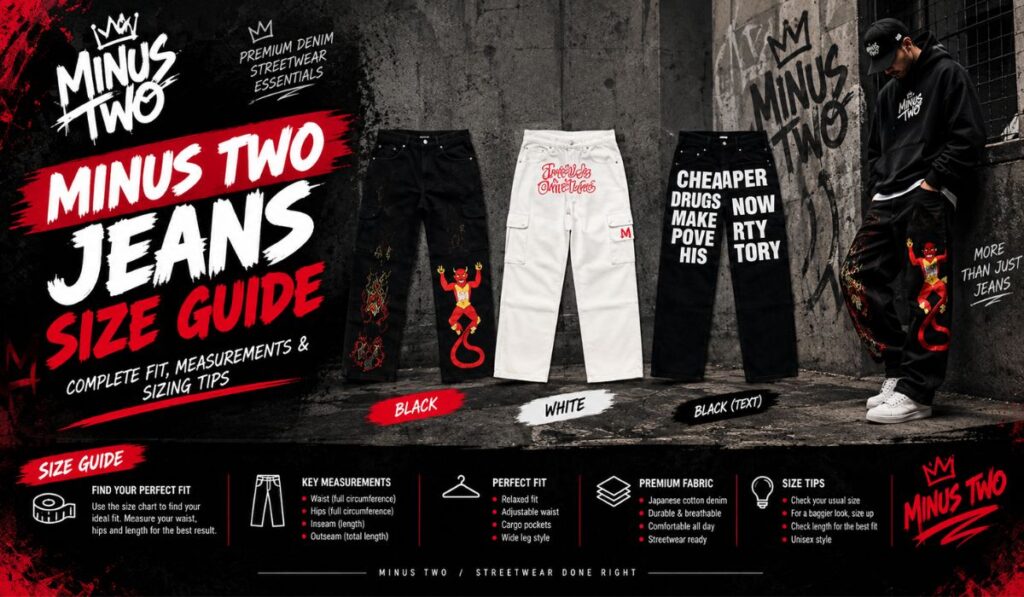 Minus Two Jeans Size Guide: Complete Fit, Measurements & Sizing Tips