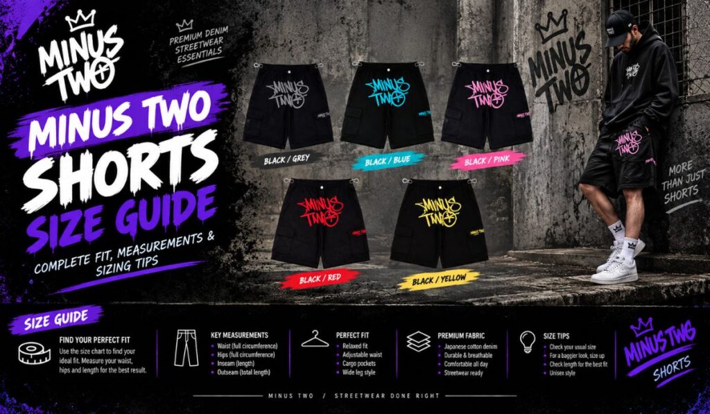 Minus Two Shorts Size Guide: Complete Fit, Measurements & Sizing Tips