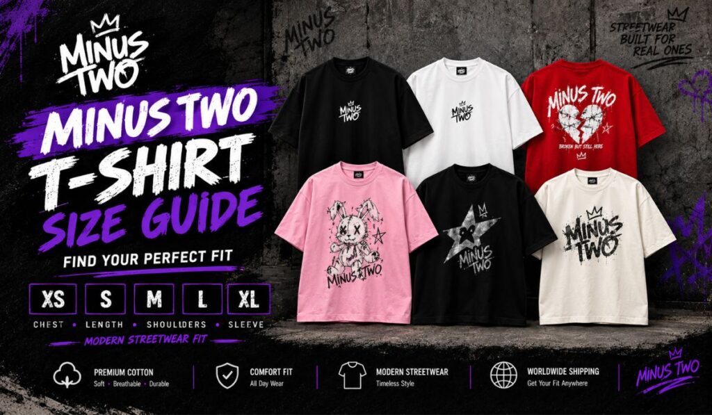 Minus Two T-Shirt Size Guide